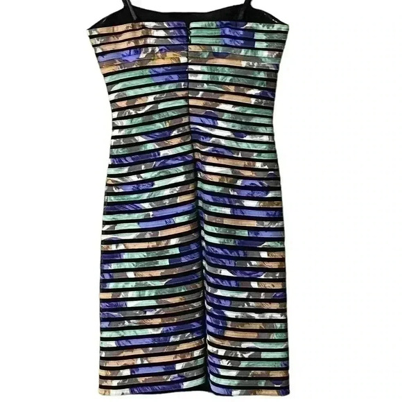 BCBGMaxazria Dress Women’s 02 Multicolor 100% Silk Strapless Mini Festive Party - Picture 2 of 6